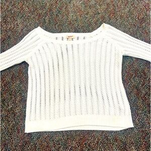 Arizona Jean Co Women’s Cable Off-Shoulder Knit tee Cotton Blend Off White Large